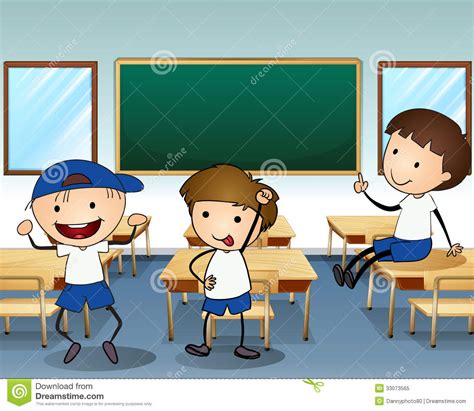 Boys In Classroom Cartoon Vector 76564493