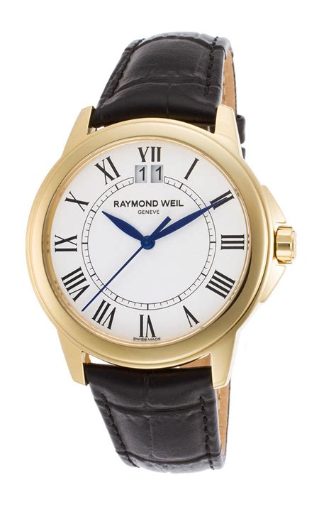 Lyst Raymond Weil Men S Tradition Leather Strap Watch Mm In Metallic For Men