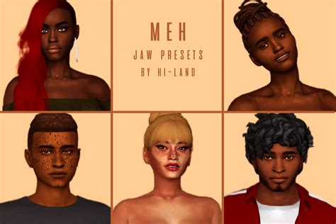 Meh Jaw Presets Hi Land On Patreon The Sims 4 Skin Sims 4