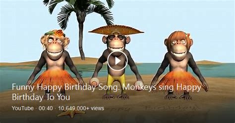 Funny Birthday Greetings Video Animation Were Cartoon Monkey Singing
