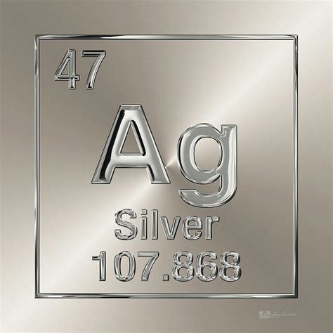 Periodic Table Of Elements Silver Ag Digital Art By Serge Averbukh