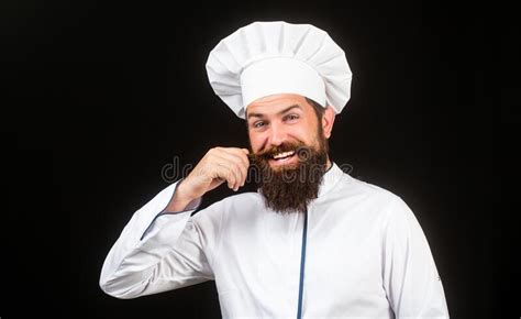 Funny Chef With Beard Cook Beard Man And Moustache Wearing Bib Apron Nappy Man Portrait Of A