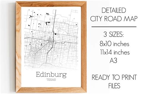 Edinburg Texas City Map Graphic By Svgexpress · Creative Fabrica