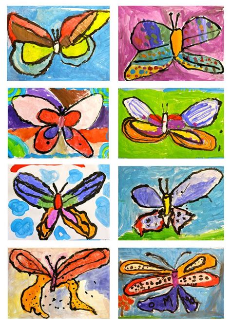 Butterfly Painting Lesson Kindergarten Art Pinterest