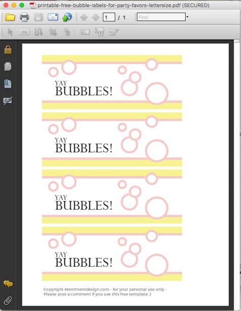 Printable Free Bubble Labels For Party Favors Printable Templates