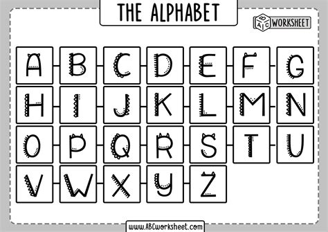 Full Alphabet Letter Identification Worksheets Alphabet Archives Abc