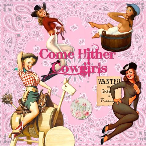 13 Cowgirl Pinup Girls Retro Cowgirls Western Hat Boots Etsy