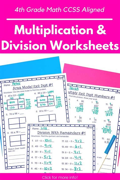 These 4th Grade Multiplication And Division Worksheets Are Perfect For