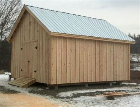 16×20 Barn Built Standard With Board And Batten Rough Sawn Pine