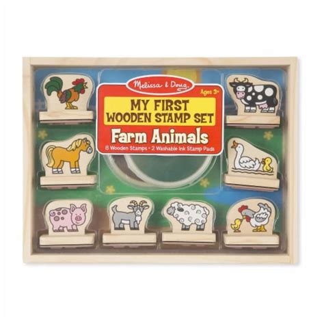 Melissa And Doug My First Wooden Farm Animals Stamp Set 1 Unit Fred