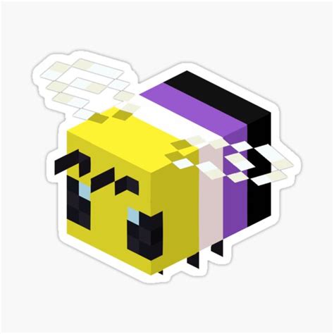 Nonbinary Flag Minecraft Bee Sticker For Sale By Kylabradtke Redbubble