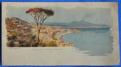Artist Signed Panorama Di Napoli Naples Vesuvio Vesuvius Italy Etsy