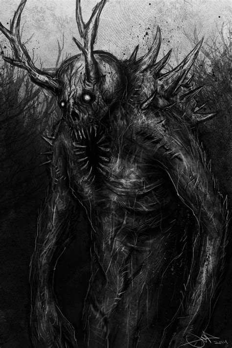 Demon In Woods By Eemeling On Deviantart In 2020 Dark Art Drawings