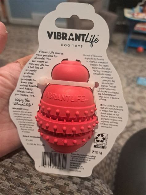 Vibrant Life Treat Buddy Rubber Chew Dog Toy Level 5 Heavy Chewer New