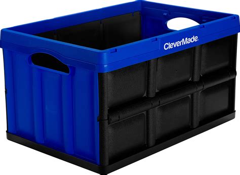 Clevermade L Collapsible Storage Bins Durable Plastic Stackable