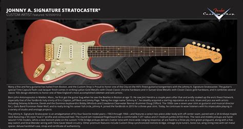 Pre Order Fender Custom Shop Johnny A Signature Stratocaster