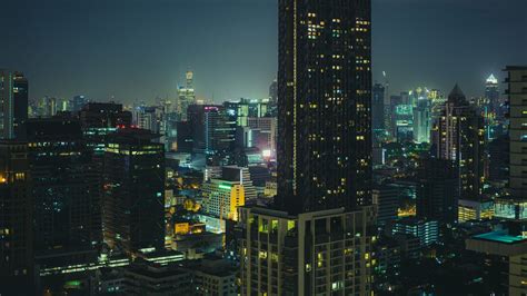 Download Wallpaper 1920x1080 Building Night City Tower