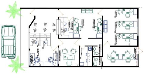 Bank Office Layout Plan With Furniture Drawing Details Dwg File Cadbull