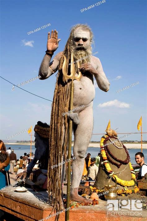 Hindu Saint Naga Baba Shivdasgiri Warping Penis In Trishul Rod In