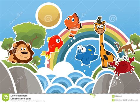 Cute Animal Wallpaper stock vector. Illustration of modern ...