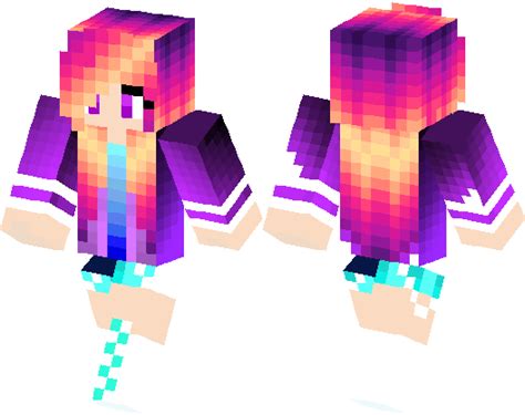 Rainbow Girl Gamer Minecraft Skin Minecraft Hub