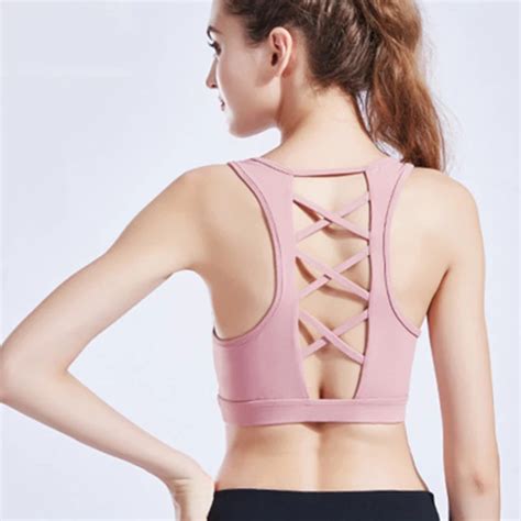 High Stretch Breathable Sports Bra Top Fitness Women Padded Sport Bra For Running Yoga Gym