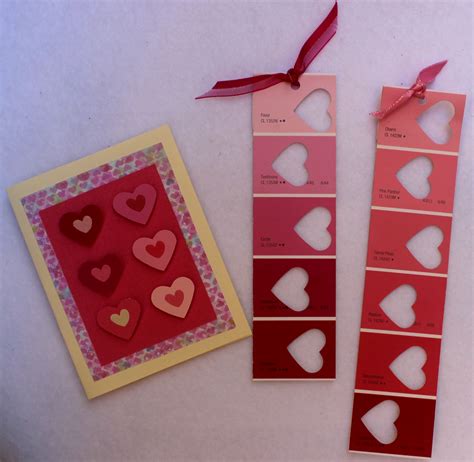 I decided to use the. Valentine card & bookmarks made from paint chip samples. www.nldesignsbythesea.com | Paint ...