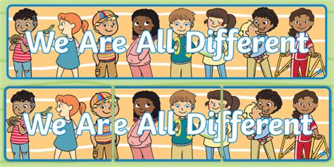 We Are All Different Display Banner Teacher Made