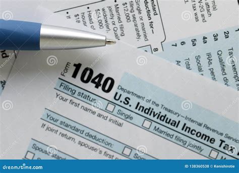 United States Federal Income Tax Return Irs 1040 Document Editorial