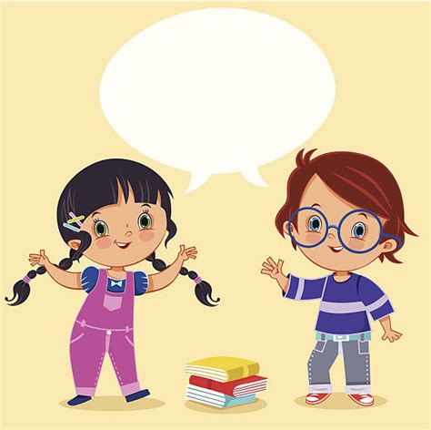 Two Children Talking Illustrations Royalty Free Vector Graphics And Clip