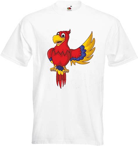 T Shirt Camiseta Remera Colores Loro Alegre Con Un Extendidas Aves De
