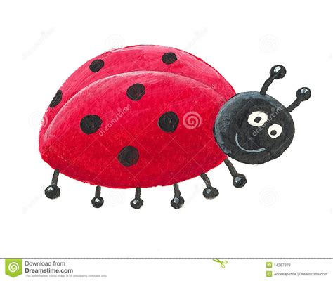 The painting may be purchased as wall art, home decor, apparel, phone cases, greeting cards, and more. Cute Ladybug looking right stock illustration. Illustration of cute - 14267879