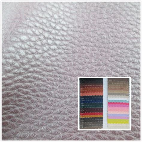 Litchi Grain 10 Mm Faux Leather Fabric 45 Color Soft Durable Pu