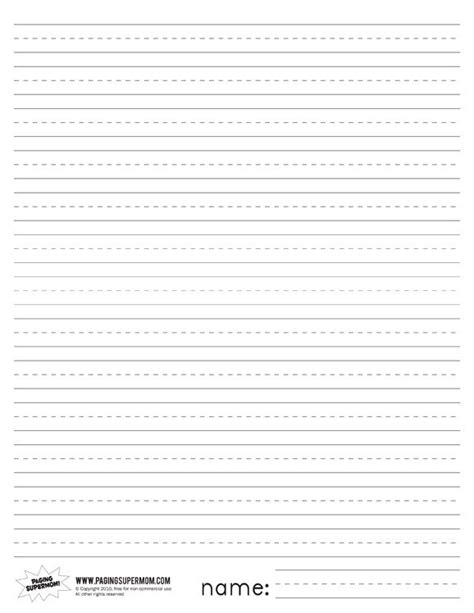 Give your child a boost using our free, printable 2nd grade writing worksheets. Printable Primary Lined Paper | Paging Supermom | Favorite ...
