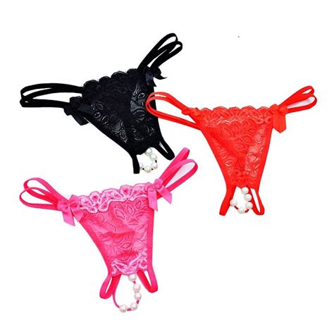 women sexy panties underwear thongs g strings female bowknot lingerie floral lace low waist