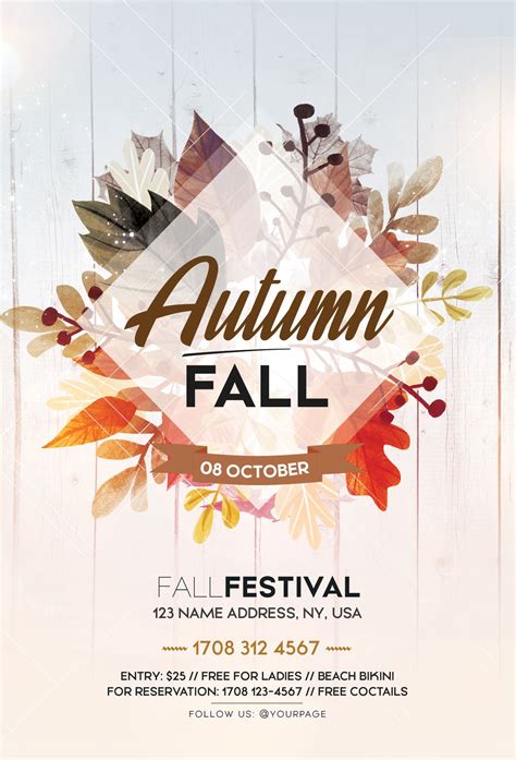 Fall Festival Autumn Free Psd Flyer Template Flyer Autumn