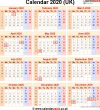 Comprehensive list of national and regional public holidays that are celebrated in selangor, malaysia during 2020 with dates and information on the origin and meaning of holidays. Calendar 2020 UK with bank holidays & Excel/PDF/Word templates