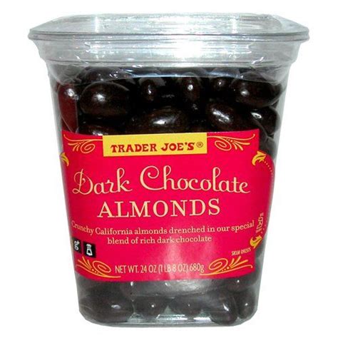 Trader Joes Dark Chocolate Almonds Crunchy California Almonds Drenched