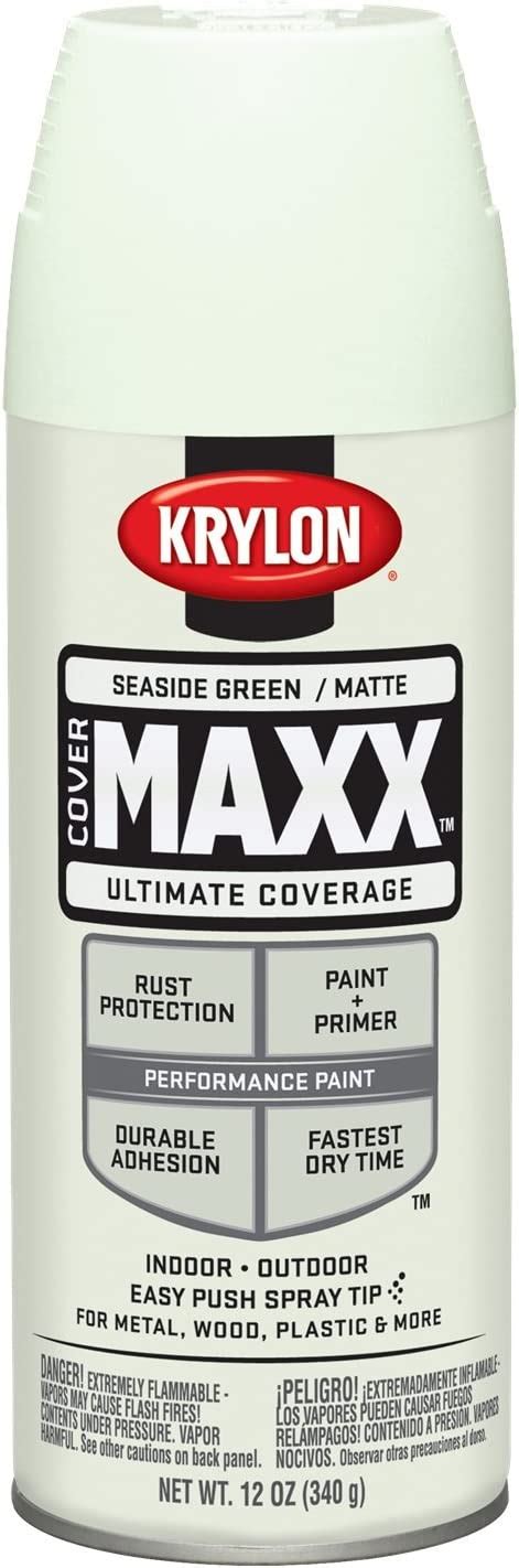 Krylon K09153000 Covermaxx Spray Paint Matte Seaside Green 12 Ounce