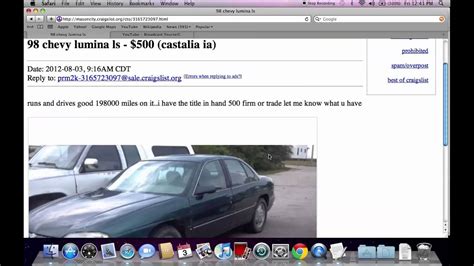 Before selling your car on craigslist, you'll need to estimate its fair market value. Craigslist Mason City Iowa Used Cars, Trucks and Vans ...