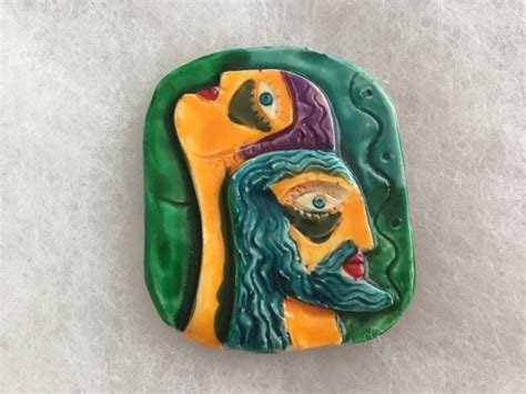 Woman And Mans Face Enamel Brooch Made In W Germanyのebay公認海外通販｜セカイモン