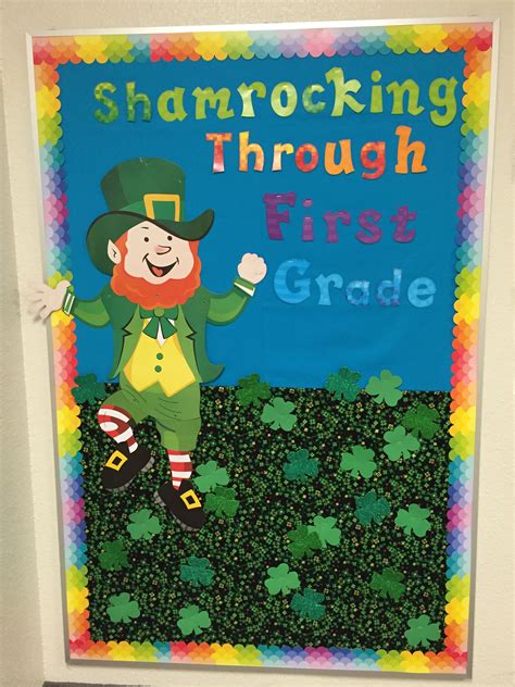 St Patrick S Day Bulletin Board Shamrocking Through First Grade