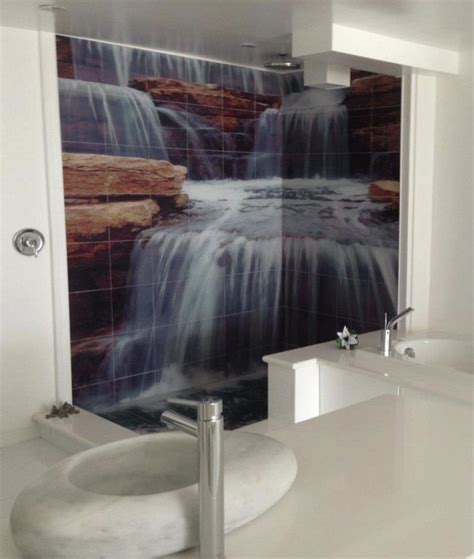 Waterfall Shower Tile Murals Tile By Design Bathroom Tile Mural