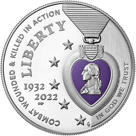 National Purple Heart Hall Of Honor Colorized Silver Dollar Us Mint