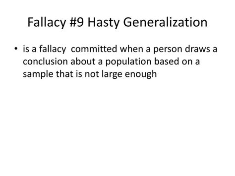 The Top Illustration Of Hasty Generalization Video Example