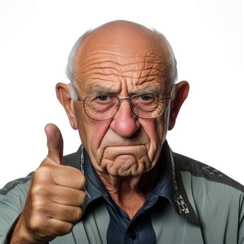 Premium AI Image Puzzled Senior Man Giving Thumbs Up
