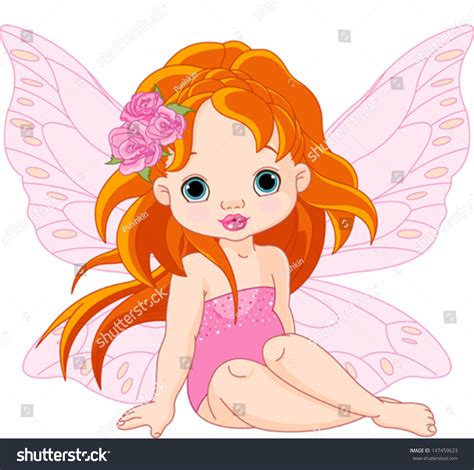 Illustration Little Sitting Fairy Stock Vector 147459623 Shutterstock