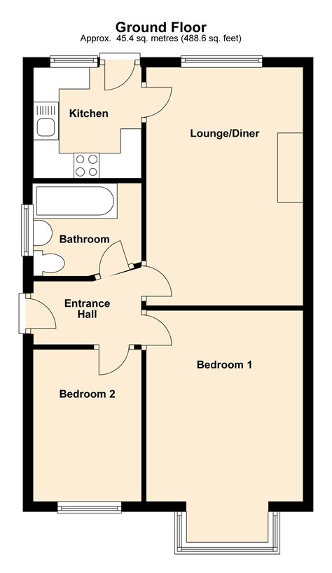 2 Bedroom Bungalow Floor Plans Uk ~ House