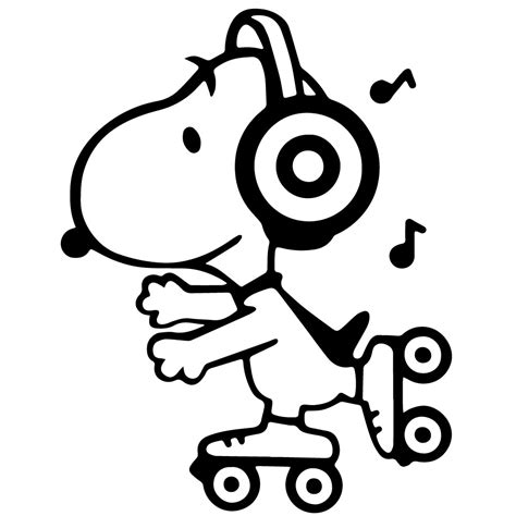The leading character from a popular comic strip, snoopy is a star, featuring on children's merchandise like happy birthday coloring pages are a fun, easy and free way to tell someone that you're glad they were born. Geekcals - Skating Music Snoopy Decal - Design Your Space