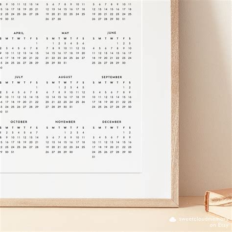 Minimal Calendar 2023 Printable Calendar Template 2023 Year Etsy
